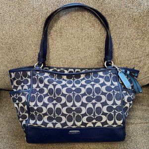 Coach Signature Canvas Navy Denim Tote Bag No. F32622